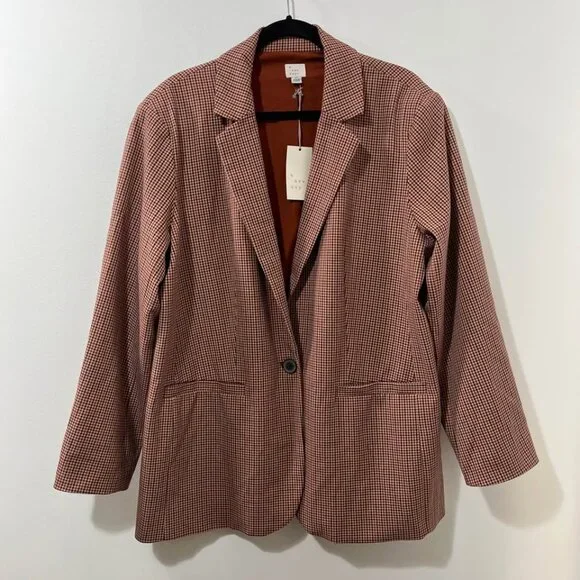 A New Day NWT Preppy Plaid Classic Boyfriend Academic Career Blazer [size XL] - Picture 2 of 9